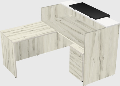 L-shaped modular reception