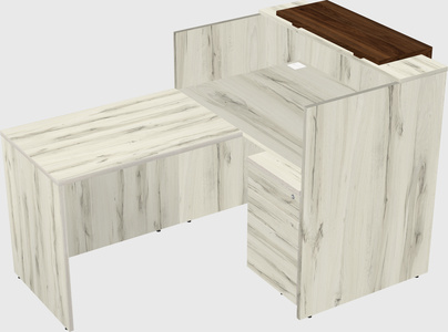 L-shaped modular reception