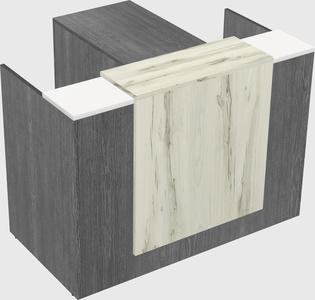 L-shaped modular reception