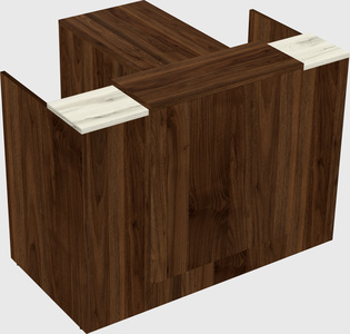 L-shaped modular reception