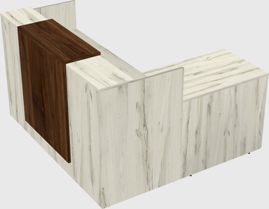 L-shaped modular reception