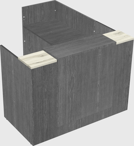 L-shaped modular reception