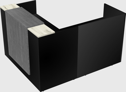 L-shaped modular reception