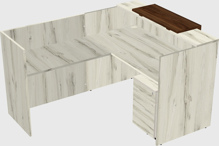 L-shaped modular reception