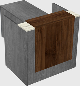 L-shaped modular reception