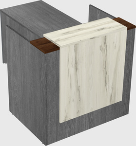 L-shaped modular reception