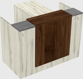 L-shaped modular reception
