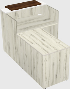 L-shaped modular reception
