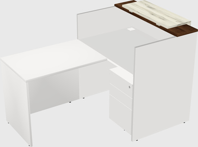 L-shaped modular reception