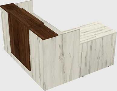 L-shaped modular reception