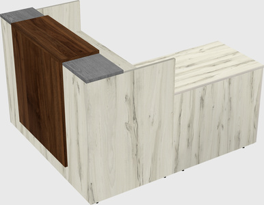 L-shaped modular reception