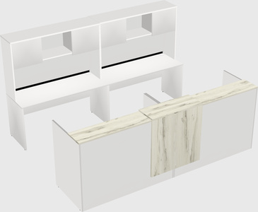 Shared u-shaped reception desks