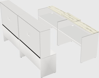 Shared u-shaped reception desks
