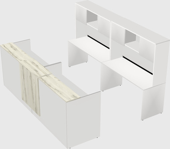 Shared u-shaped reception desks