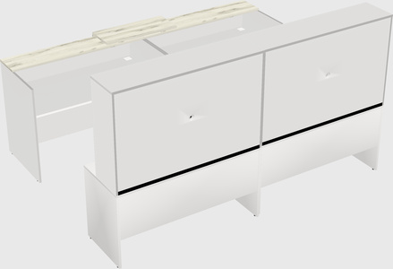 Shared u-shaped reception desks