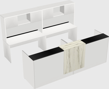 Shared u-shaped reception desks