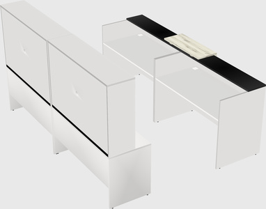 Shared u-shaped reception desks