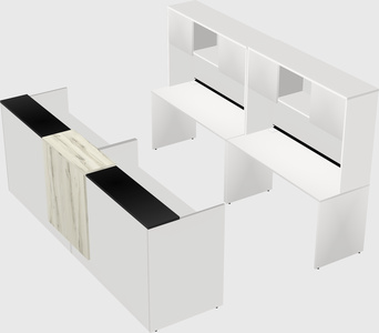 Shared u-shaped reception desks