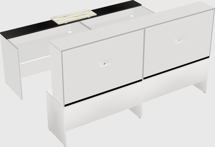Shared u-shaped reception desks