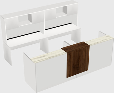 Shared u-shaped reception desks