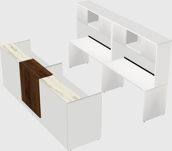 Shared u-shaped reception desks