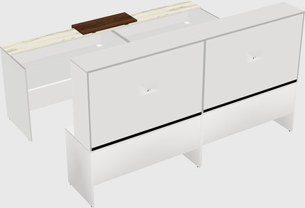 Shared u-shaped reception desks