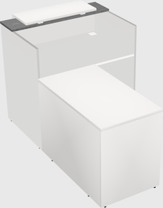 L-shaped modular reception