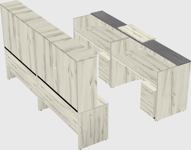 Shared u-shaped reception desks