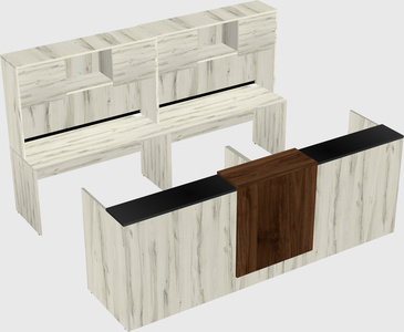 Shared u-shaped reception desks