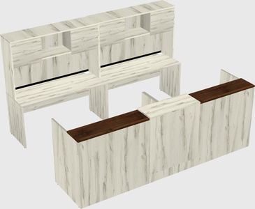 Shared u-shaped reception desks