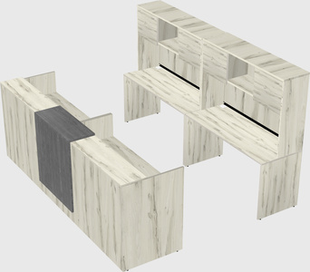 Shared u-shaped reception desks