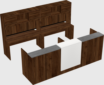 Shared u-shaped reception desks
