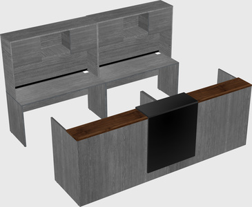 Shared u-shaped reception desks