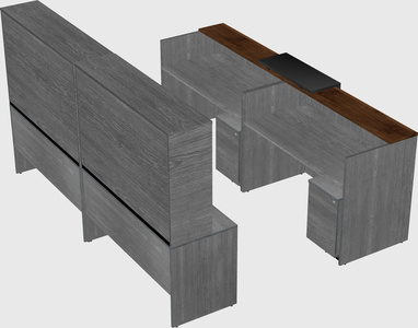 Shared u-shaped reception desks
