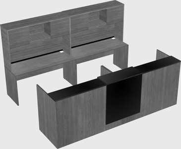 Shared u-shaped reception desks
