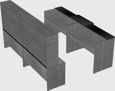 Shared u-shaped reception desks