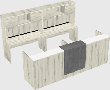 Shared u-shaped reception desks