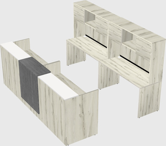 Shared u-shaped reception desks