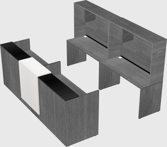 Shared u-shaped reception desks