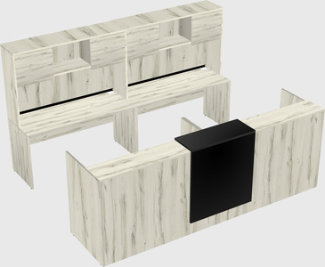 Shared u-shaped reception desks