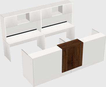 Shared u-shaped reception desks