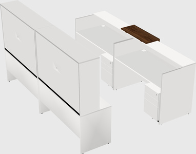 Shared u-shaped reception desks