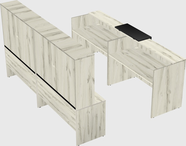 Shared u-shaped reception desks