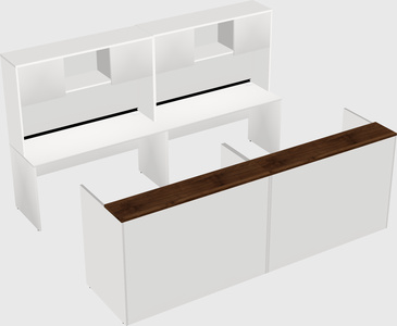 Shared u-shaped reception desks