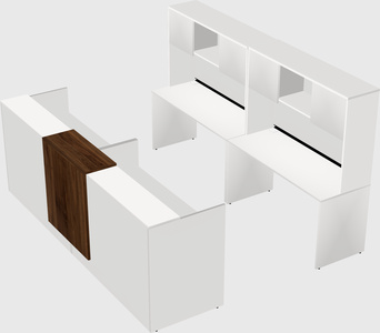 Shared u-shaped reception desks