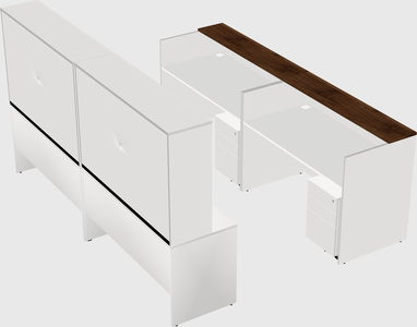 Shared u-shaped reception desks