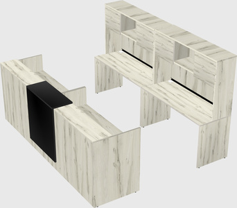 Shared u-shaped reception desks