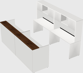 Shared u-shaped reception desks