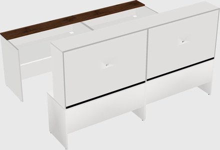 Shared u-shaped reception desks