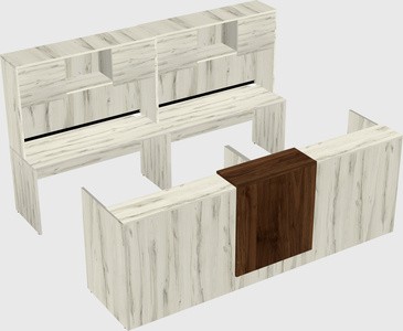 Shared u-shaped reception desks